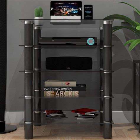 Av Receiver Stand 1-4 Tier Stereo Rack With Tempered Glass Shelves - AV ...