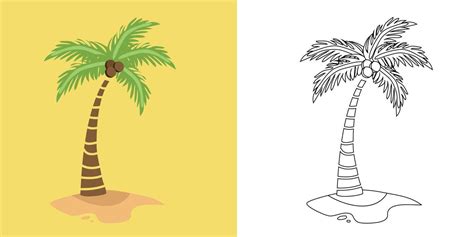 Image result for Simple Color Vector Drawing Palm Tree
