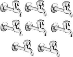 Prestige Brass Conti Long Body Tap with Wall Flange- Set of 8 Bib Tap ...
