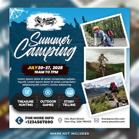 Summer camping social media post psd | Premium PSD