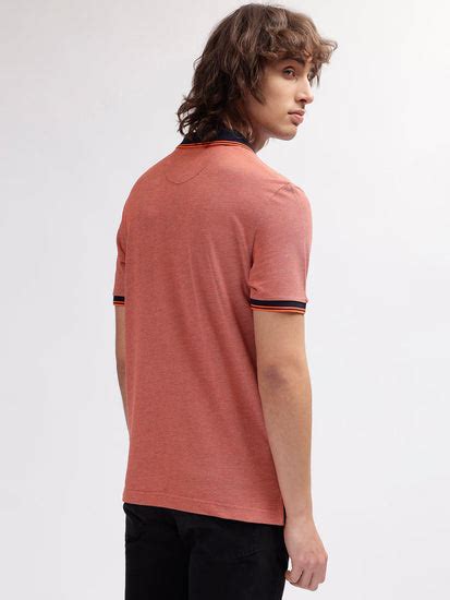Shop Gant Men Orange Solid Polo Collar Short Sleeves T-shirt - GANT India