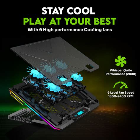 SpinBot AirFlow X20 |6 Fans|RGB Lights|6 Speed Level|Metal Body| 6 Fan