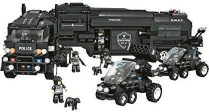 Genrc Police Swat City Mobile Command Centre Truck & Patrol Cars Large ...