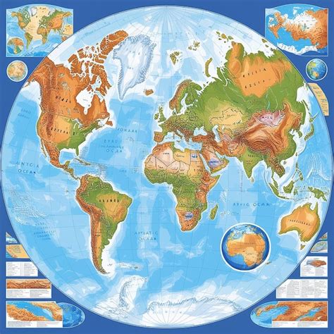 Detailed Physical World Map 的图像结果