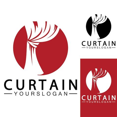 Curtain logo vector illustration design template | Premium Vector