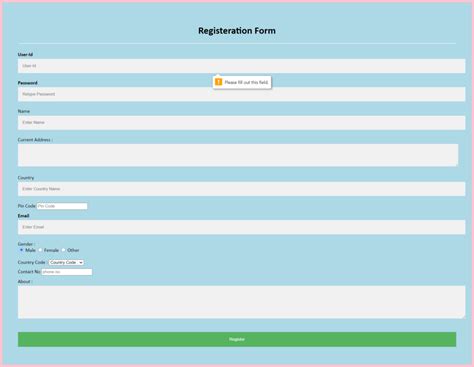 Image result for JavaScript Client-Side Validation Registration Form