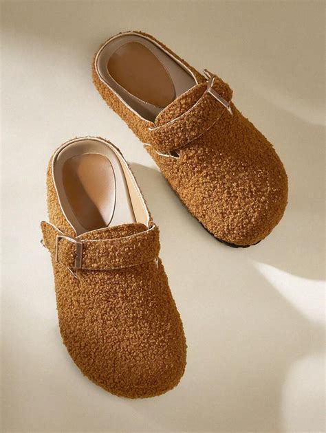 Solecia Women Casual Versatile Fleece Backless Flat Loafers New Year ...