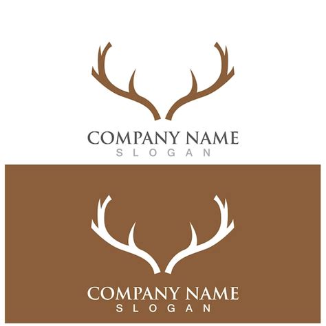 Hirschgeweih einfaches Luxus-Logo und Vektorvorlage | Premium Vektor
