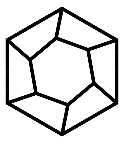 Premium Vector | Decorative facet crystal gem wealth line symbol