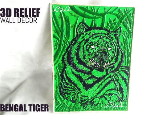 Tiger 3D Wall Art, Big Cat Wall Decor, 3D Animal Wall Decor, Wild ...