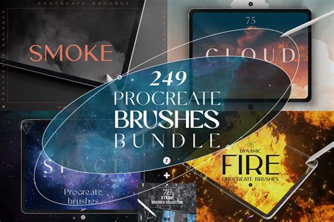 249 Procreate Brushes Bundle, a Brush Add-On by Freezerondigital ...