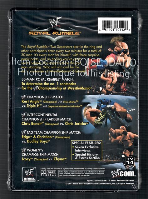 WWF Royal Rumble 2001 DVD new FACTORY SEALED WWE Edge Jericho Chyna ...