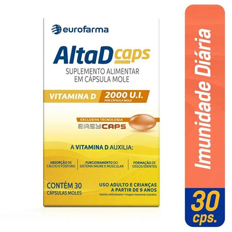 AltaD Caps 2.000UI 30 cápsulas Suplemento de Vitamina D - Preço online ...