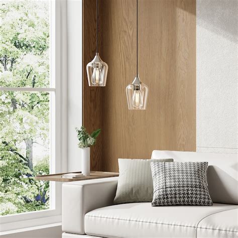 CO-Z 3-Light Brushed Nickel Modern/Contemporary Clear Glass Cylinder ...