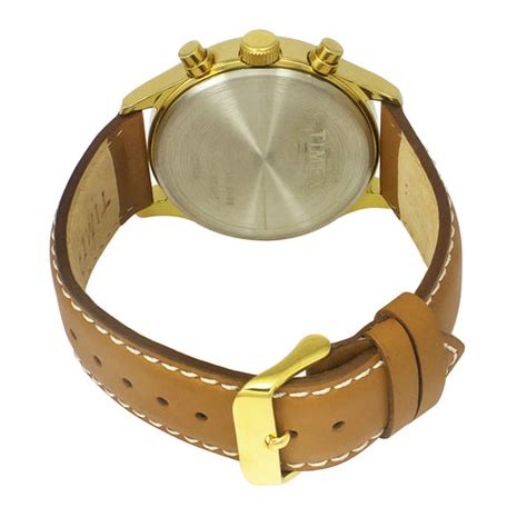 Timex Fashion Men's Beige Dial Round Case Dual time Function Watch -TW