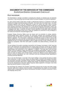 Fillable Online ec europa European Energy Consumers checklist ...
