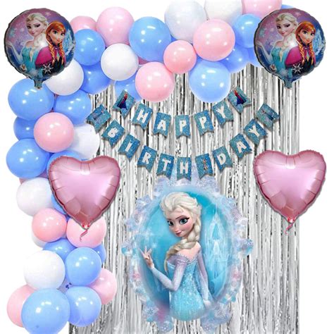 Frozen Theme Birthday Decoration for Girls 56 Pcs – Princess Elsa Birt ...
