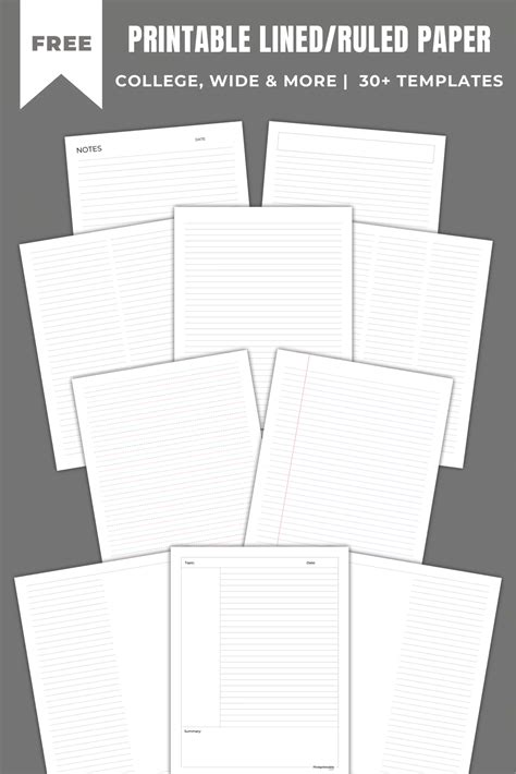 Printable Lined Paper | 30+ Free Templates