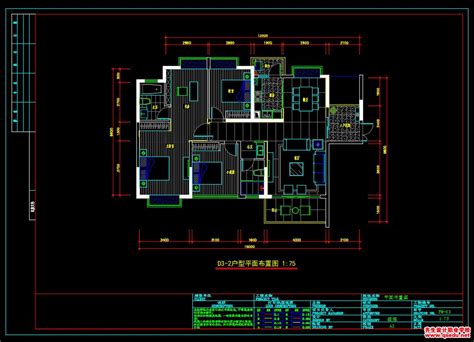 家装CAD图纸[107],欧式风格2室2厅样板房CAD施工图全套-齐生设计职业学校