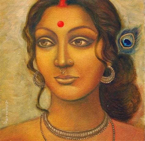 "Zabhisarika Ii": Light Brown Oil Painting by Suparna Dey | ArtZolo.com