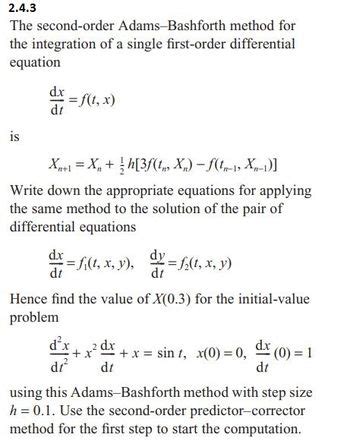 Image result for Adam Bashforth Method of Second Order
