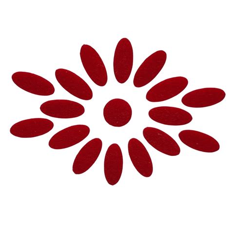 Comet Busters Handcrafted Red Oval Velvet Bindis (BIN1874) (11 mm)