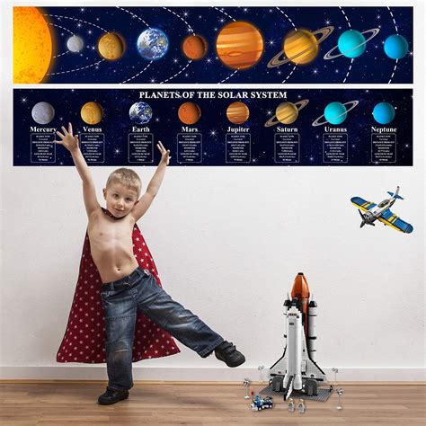 Buy Solar System Poster Science Banner Educational Teaching Wall maps ...