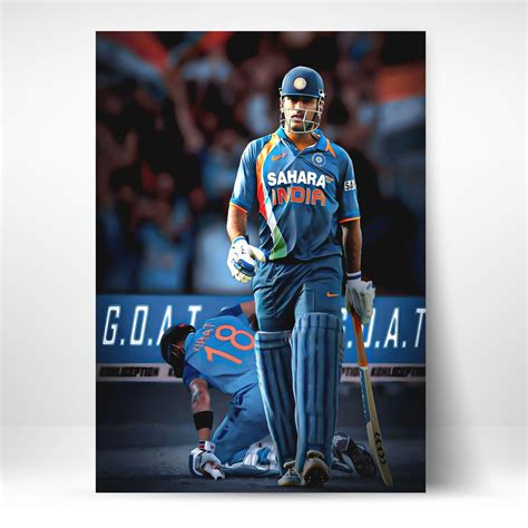 High-Quality Metal Posters - Indian Cricketer MS Dhoni MS06 | Vibrant ...
