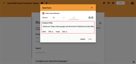 Image result for Google Forms Embed HTML