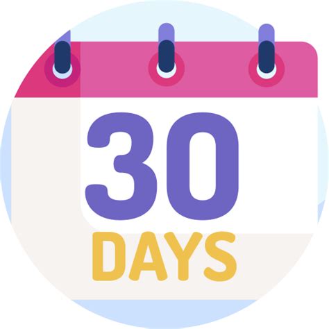 30 days - Free time and date icons