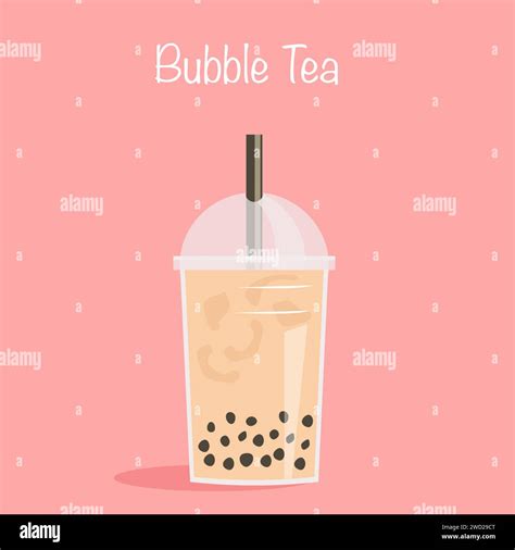 Take away glass of pearl milk tea with straw. A cup of famous Taiwanese ...