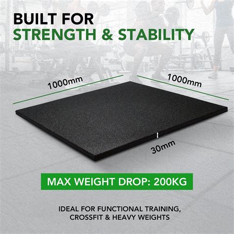 30mm Sprung PRO Anti-Shock Rubber PRO Gym Floor Tile