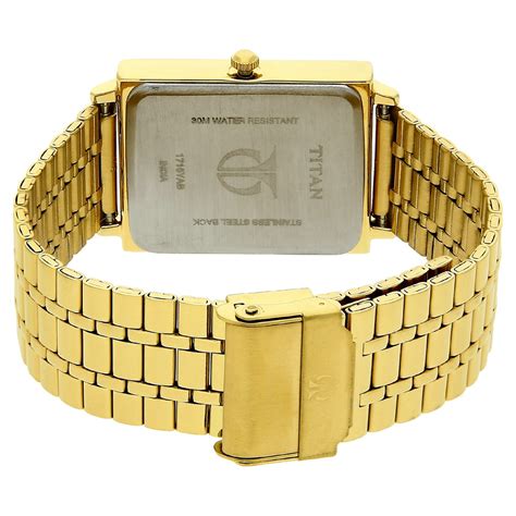 Buy Online Titan Quartz Analog with Date Champagne Dial Golden ...
