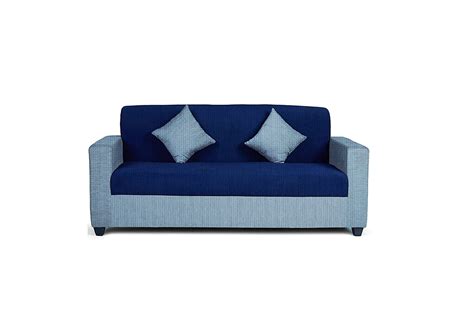 majisa 3 Seater Black Daimond Blue & Grey Fabric Sofa Set (3 Years ...