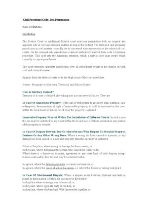 Complete notes CPC - Civil Procedure Code- Test Preparation Basic ...
