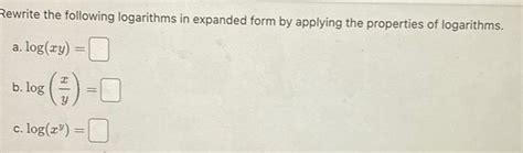 Writing Logarithms in Expanded Form 的图像结果