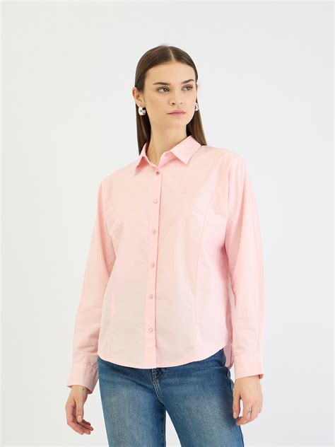 Shop Elle Women Pink Solid Collar Shirt Online – Iconic India