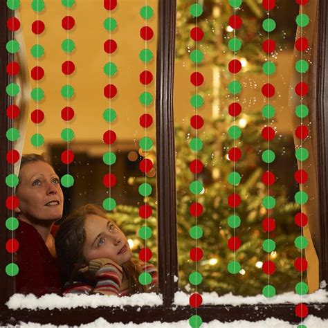 Buy Red & Green Glitter Feliz Navidad Banner and Circle Dots Garland ...