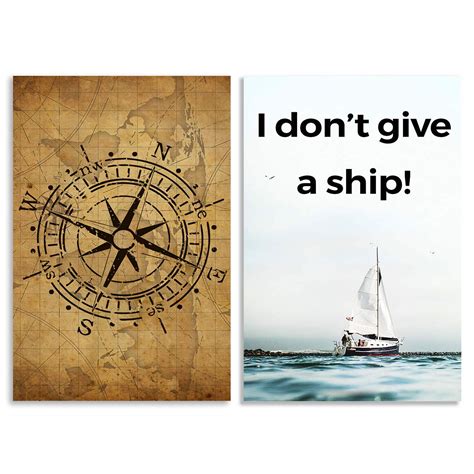 ZEBO TREND Combo Set of 2 Poster Travelling With Boat & World Map With ...