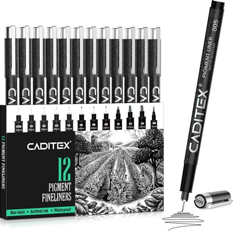 CADITEX Micro-Pen Set, 12 Size Fineliner Pens, India | Ubuy