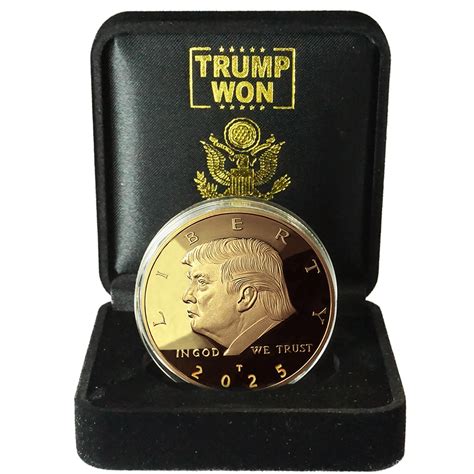 Donald J Trump Won 2025 Gold Coin In Velvet Display | Desertcart INDIA
