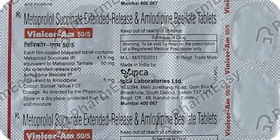 Vinicor Am 50/5mg (Extended Release) Strip Of 10 Tablets: Uses, Side ...