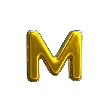 mentale giallo lettera m 3d rendere 11380475 PNG