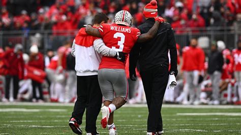 Ohio State RB Miyan Williams carted to locker room with leg injury - ESPN