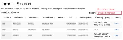Tulare County Inmate Search