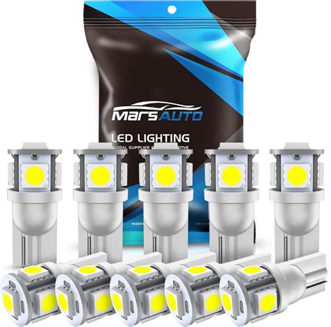 Marsauto 194 LED Light Bulb 6000K 168 T10 2825 5SMD LED Replacement ...