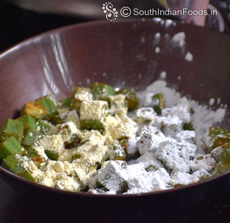 Kurkuri bhindi fry | Moru moru vendakkai fry-how to make-step by step ...