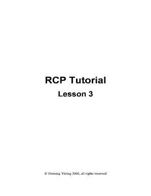 Fillable Online RCP Tutorial Lesson 3 - softlayer.dl.sourceforge.net ...