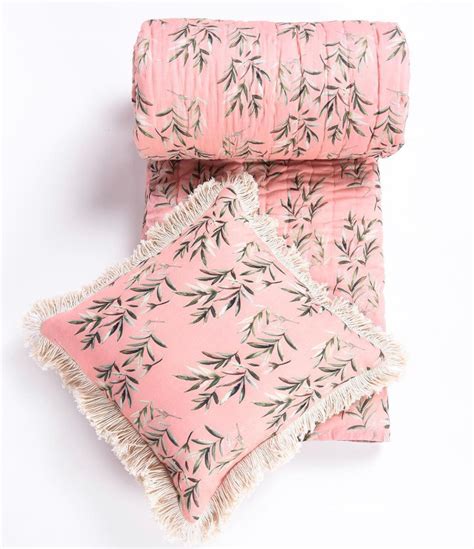 Coral Peach Leaves Printed 3 PC Set – vVyom
