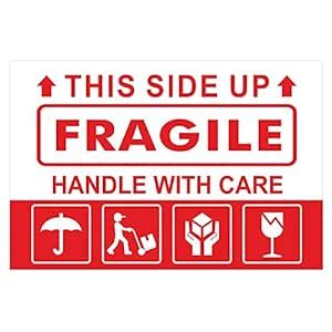 Genxtra® Self Adhesive Fragile Handle with Care Labels Stickers -4" X 4 ...